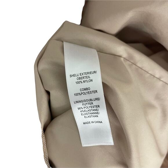 AIDAN AIDAN MATTOX Floral-Embroidered Sequin Dress Cocktail Champagne Size 4 - Picture 13 of 14